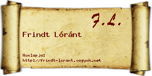 Frindt Lóránt névjegykártya