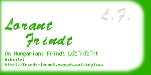 lorant frindt business card